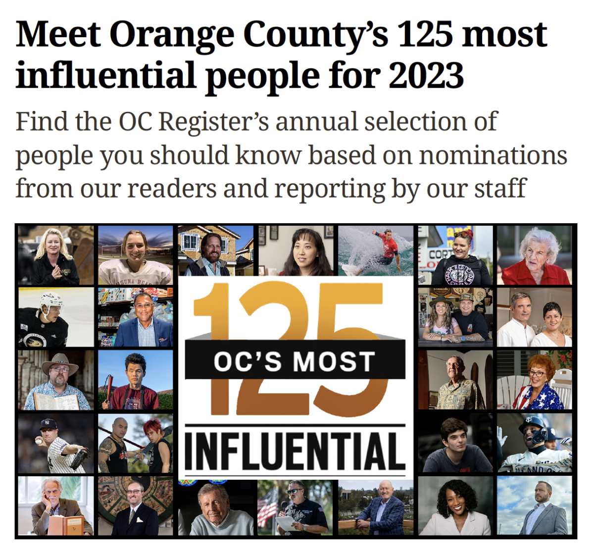 Sco Register OC Register - 125 Most Influential People for 2023, LaVal Brewer ...